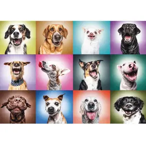 Trefl Puzzle 1000 pièces :  Unlimited Fit Technology : Têtes de chiens amusants