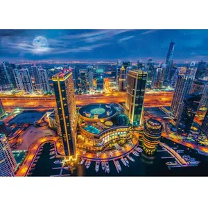 Puzzle 2000 pièces - TREFL - Lumières de Dubaï - Architecture et monument - Mixte - Bleu
