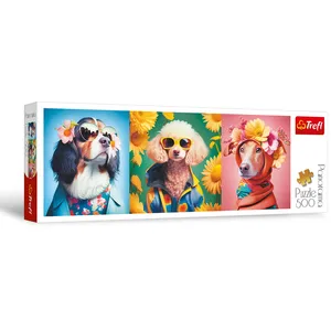 Trefl-Défilée de Mode, édition Chien-Puzzle panoramique 500 éléments-P...