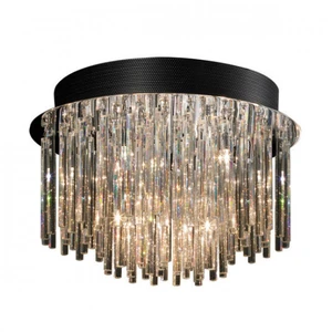 Luminaire Center Suspension en cristal Spillo Chrome en métal et verre