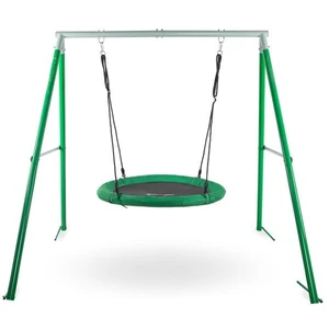 Comparateur de prix : HYPERMOTION Balançoire Enfant +3 avec Cadre & Cordes, Ronde Hauteur Réglable 150kg