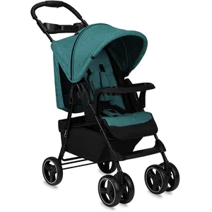 MoMi ISLA Poussette Bébé Citadine Ultra Compacte   De 0 mois a 15kg   Kit d'accessoires - Sac   Vert