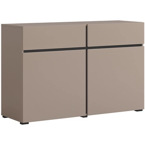 Petits meubles Buffet 2 portes 2 tiroirs stratifiés taupe pas cher