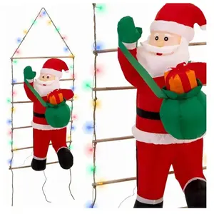 JUMI Père Noël sur une échelle gonflable led 145 cm pas cher