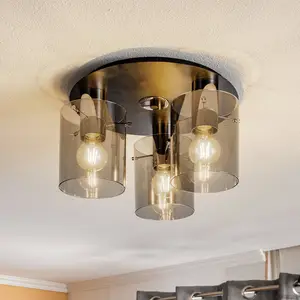 Alfa Plafonnier Atman à 3 lampes, noir-argenté pas cher