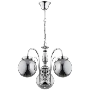 Alfa Lustre Hector, argent, à 3 lampes pas cher