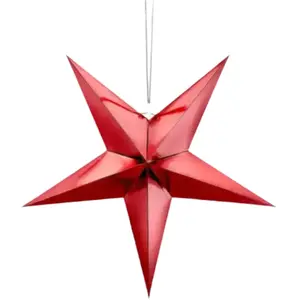 Étoile en papier Rouge 45cm pas cher