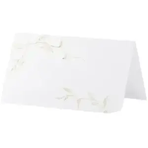 PartyDeco Party Deco Marque Place Papier Blanc et Branches dorées (Lot de 10) pas cher