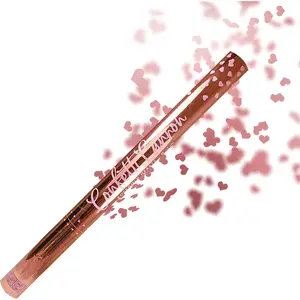 canon à confettis coeurs or rose 60cm - partydeco tukhr60-019r pas cher
