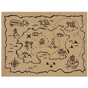 Comparateur de prix : PartyDeco 6 Sets de table en papier kraft carte aux trésors 40 x 30 cm