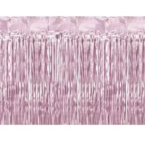 PartyDeco Rideau mylar rose mat - 250 cm pas cher