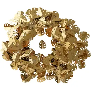 PartyDeco Confettis de table feuilles tropicales dorées métallisées 15 g pas cher