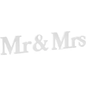 PartyDeco Party-Decoration partideco DN5-008 Inscription en bois blanc Mr & Mrs pour mariage 50 x 9,5 cm pas cher