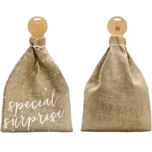 PartyDeco Party-Decoration Luck and Luck Sac cadeau en toile de jute « Special Surprise » pour Noël pas cher