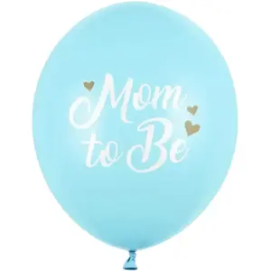 PartyDeco Lot de 6 Ballons"Mum To Be" Bleu - 30cm pas cher