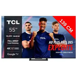 TV QLED 4K 55'' - TCL - 55QLED870 - Google TV - Dolby Atmos - 144Hz pas cher