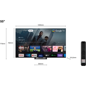 TV QLED TCL 55C749 139 cm 4K UHD Google TV Aluminium brossé pas cher