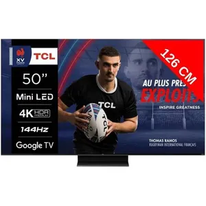 TCL TV Mini LED 4K 126 cm 50MQLED80 Mini LED 144Hz Google TV pas cher