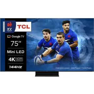 TV QLED Mini LED TCL 75C805 190 cm 4K UHD Google TV Aluminium brossé pas cher
