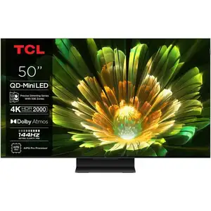 Comparateur de prix : TV QD-Mini LED Pro Tcl 50C79K 127 cm 4K UHD 2025 Aluminium brossé