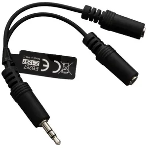 ESPERANZA Splitter Y câble mini-jack Mâle / mini-jack x 2 Femelles stéréo jack 3,5 mm 0.15M Noir - 5901299951132Vendu parcdiscount