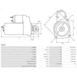 AS-PL S0250 Starter moteur/démarreur pas cher