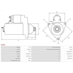 AS-PL S2049 Démarreur moteur/démarreur pas cher