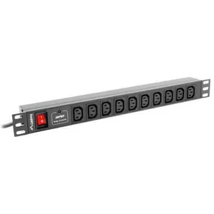 REGLETA LANBERG 1U 10A RACK 19 10X SOCKET NEGRO 2M pas cher