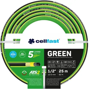 Comparateur de prix : CellFast-Tuyau d'arrosage ATltGarden, vert 5 couches 1/2 pouces 25m