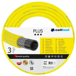 Comparateur de prix : TERRA Cellfast - Tuyau d'arrosage 3 couches plus - 50 mètres Ø3/4' (19mm) - Jaune