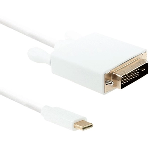 Qoltec 50416 câble USB 1 m USB 3.2 Gen 1 (3.1 Gen 1) DVI USB C Blanc pas cher
