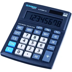 OFFICER PRODUCTS Donau Tech Office K-DT5081-01 Calculatrice de Bureau à 8 Chiffres avec Affichage à 8 Chiffres Noir 137 x 101 x 30 mm