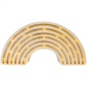 LITTLE LIGHTS Lampe Veilleuse Arc-En-Ciel Bois Naturel pas cher