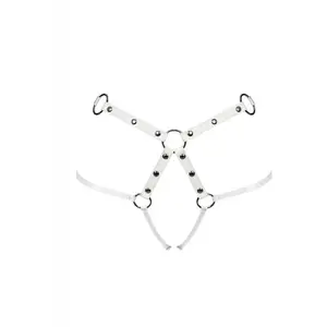 Obsessive String & Harnais A758 Blanc