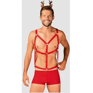 Obsessive Ensemble 3 Pièces Harnais Mr Reindy Rouge pas cher