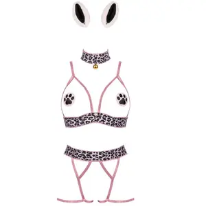 Obsessive Costume Catriny 5 Pièces Léopard Rose pas cher