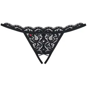 Comparateur de prix : Obsessive - String en dentelle sans entrejambe - Noir