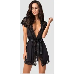 Obsessive - Kimono avec dentelle - Noir