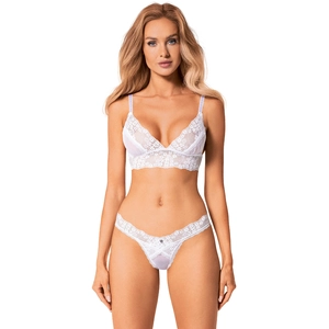 OBSESSIVE SETS Heavenlly - Ensemble soutien-gorge et string - Blanc pas cher