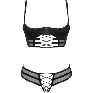Obsessive - Ensemble Ouvert 2 Pièces Roxelia - Noir pas cher
