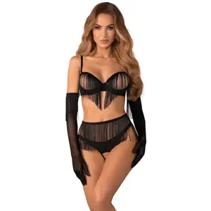 Obsessive - Rossay Ensemble Ouvert 4 Pièces - Noir
