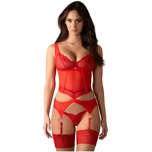 Comparateur de prix : Obsessive Cupide Desir corset et string Rouge