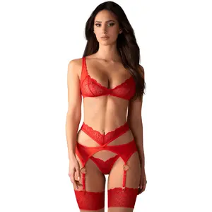 Obsessive Cupide Desir ensemble 3 pièces Rouge pas cher