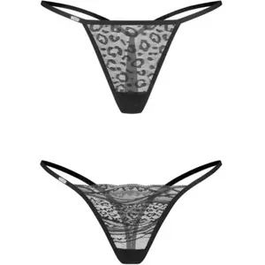 Obsessive   Clara Lot de 2 Strings   Noir pas cher