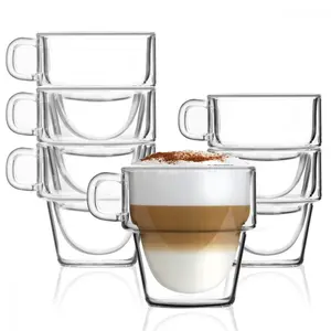 Vialli Design - Set de 6 tasses double paroi 350ml - Transparent -