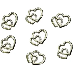 Double coeur décoration en OR - LOT DE 25 - 10mm pas cher