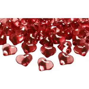 PartyDeco 30 CURS 3D PLASTIQUE TEINTÉ 21MM ROUGE pas cher