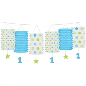 Guirlande lanterne bleue anniversaire 1 an   pas cher