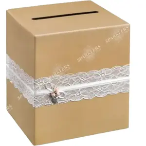 SANTEX Urne Kraft avec Dentelle Blanche
