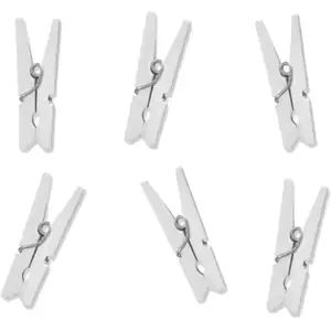PartyDeco 20 Pinces blanches bois pinsette molletteemozionarsi pas cher